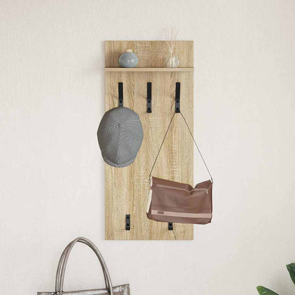 Väggmonterad Klädhängare med hylla Sonoma-ek 40 x 10 x 90 cm