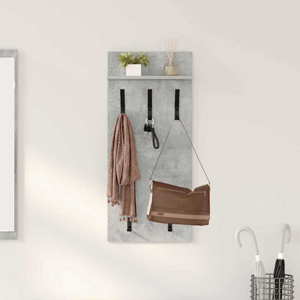 Väggmonterad Klädhängare med hylla Betonggrå 40 x 10 x 90 cm