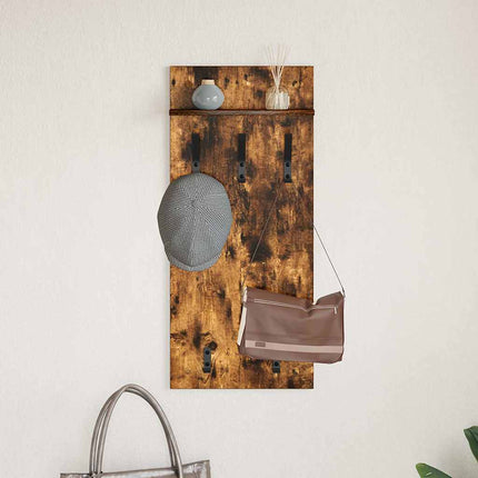 Väggmonterad Klädhängare med hylla Rökt ek 40 x 10 x 90 cm