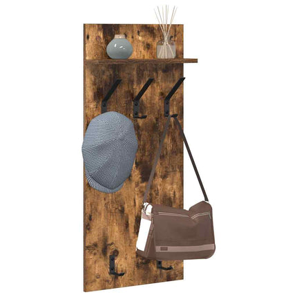 Väggmonterad Klädhängare med hylla Rökt ek 40 x 10 x 90 cm