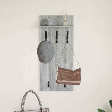 Väggmonterad Klädhängare med hylla Grå Sonoma 40 x 10 x 90 cm