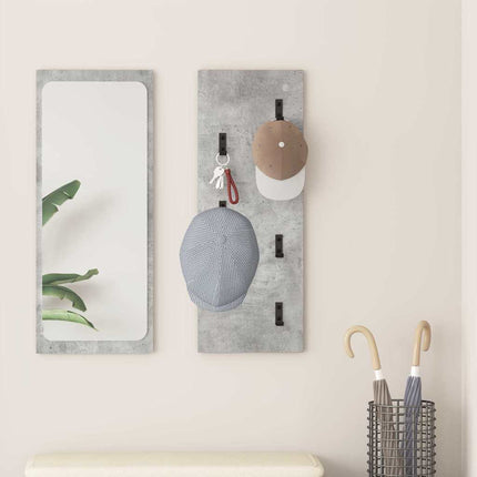 Väggmonterad Klädhängare med lagring Betonggrå 30 x 1,5 x 80 cm