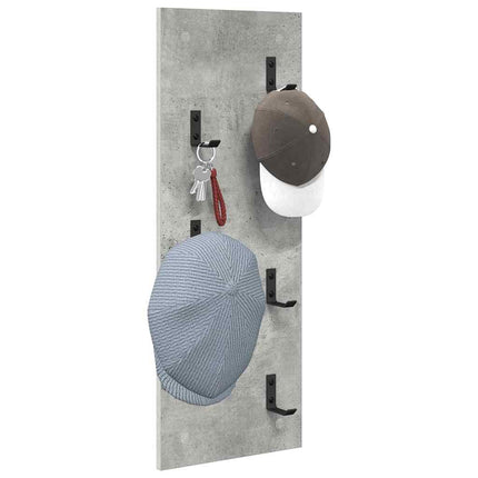 Väggmonterad Klädhängare med lagring Betonggrå 30 x 1,5 x 80 cm