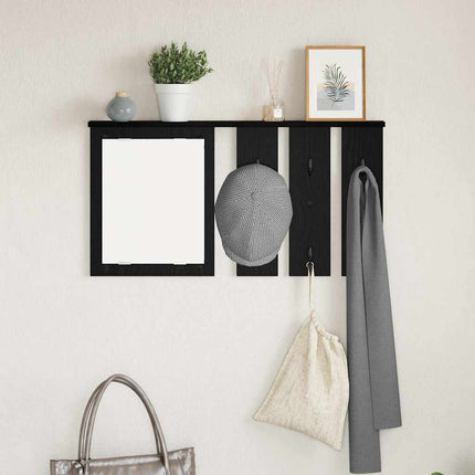 Väggmonterad Klädhängare med hylla Svart ek 85 x 10 x 45 cm