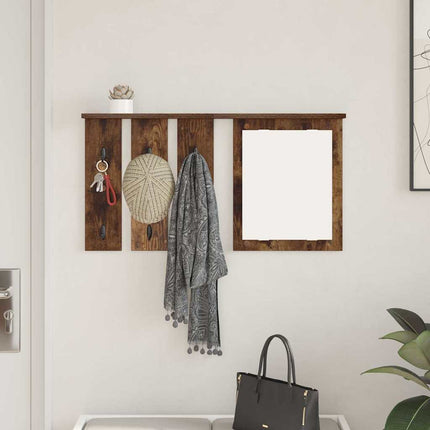 Väggmonterad Klädhängare med hylla Rökfärgad ek 85 x 10 x 45 cm