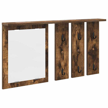 Väggmonterad Klädhängare med hylla Rökfärgad ek 85 x 10 x 45 cm