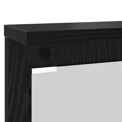Väggmonterad Klädhängare med hylla Svart ek 84 x 10 x 80 cm