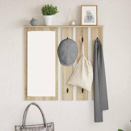 Väggmonterad Klädhängare med hylla Sonoma ek 84 x 10 x 80 cm