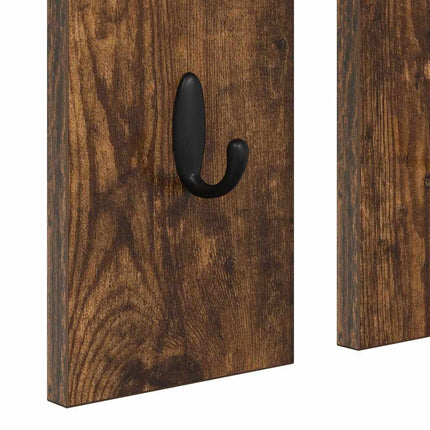 Väggmonterad Klädhängare med hylla Rökfärgad ek 84 x 10 x 80 cm
