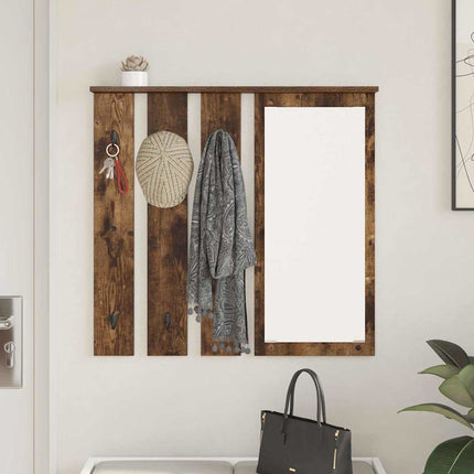 Väggmonterad Klädhängare med hylla Rökfärgad ek 84 x 10 x 80 cm