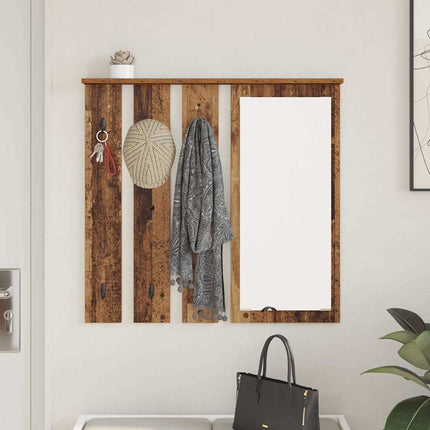 Väggmonterad Klädhängare med hylla Gammalt trä 84 x 10 x 80 cm