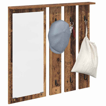 Väggmonterad Klädhängare med hylla Gammalt trä 84 x 10 x 80 cm
