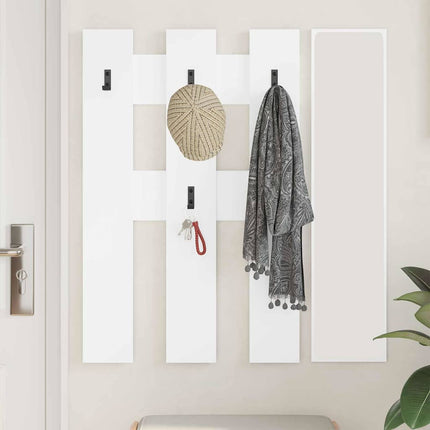 Väggmonterad Klädhängare Vit 65 x 3 x 100 cm Konstruerat trä