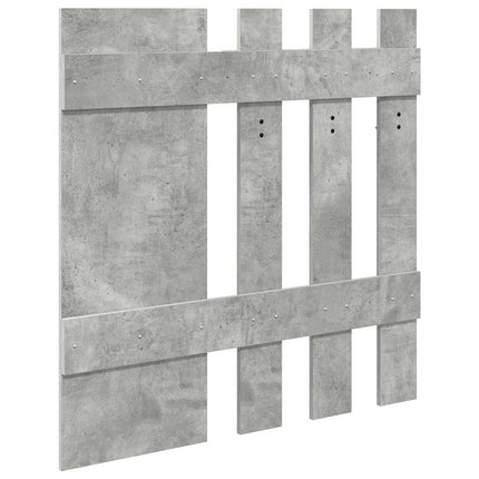 Väggmonterad Klädhängare med spegel Betonggrå 100 x 10 x 100 cm