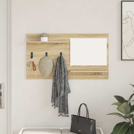 Väggmonterad Klädhängare med hylla Sonoma-ek 90 x 10 x 50 cm
