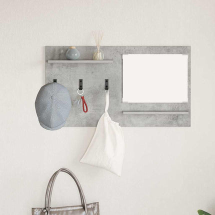 Väggmonterad Klädhängare med hylla Betonggrå 90 x 10 x 50 cm