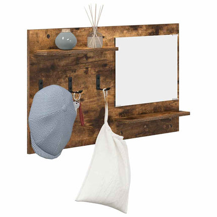 Väggmonterad Klädhängare med hylla Rökt ek 90 x 10 x 50 cm