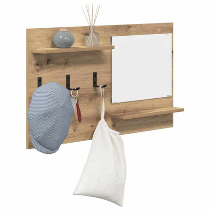 Väggmonterad Klädhängare med hylla Artisan Ek 90 x 10 x 50 cm