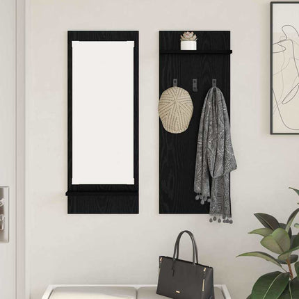 Väggmonterad Klädhängare Väggmonterat Svart Ek 70 x 10 x 90 cm
