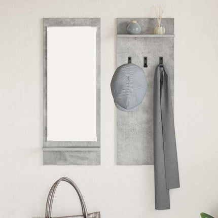 Väggmonterad Klädhängare med hylla Betonggrå 70 x 10 x 90 cm