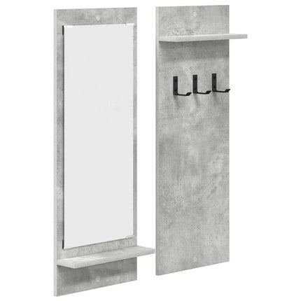 Väggmonterad Klädhängare med hylla Betonggrå 70 x 10 x 90 cm