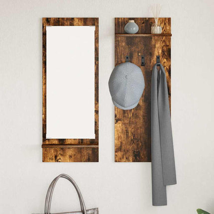 Väggmonterad Klädhängare med hylla Rökt ek 70 x 10 x 90 cm