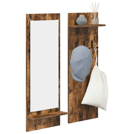 Väggmonterad Klädhängare med hylla Rökt ek 70 x 10 x 90 cm