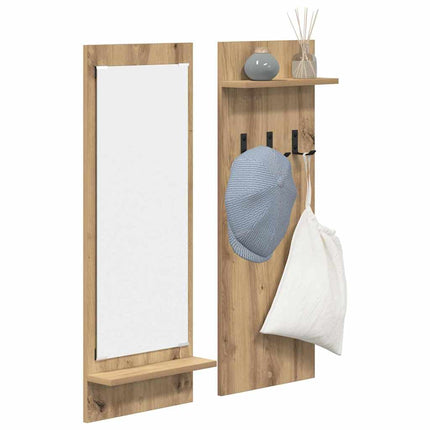 Väggmonterad Klädhängare med hylla Artisan Ek 70 x 10 x 90 cm