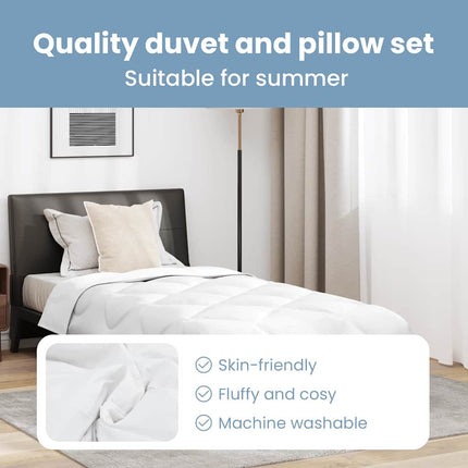 Sommar Duvet med kudde 2 st Vit Mikrofiber