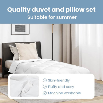 Sommar Duvet med kudde 2 st Vit Mikrofiber