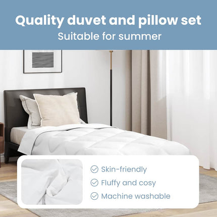 Sommar Duvet med kudde 2 st Vit Mikrofiber