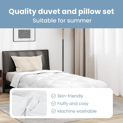 Sommar Duvet med kudde 2 st Vit Mikrofiber