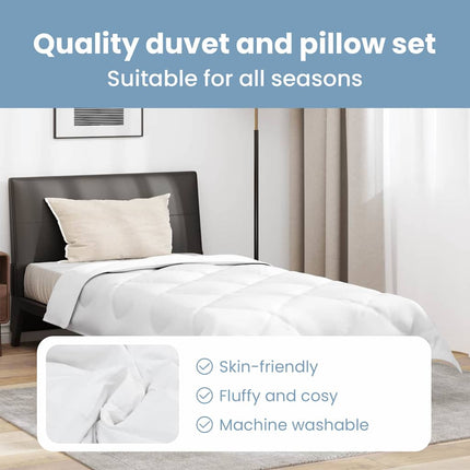 Året runt duvet med kudde 2 st Vit Mikrofiber