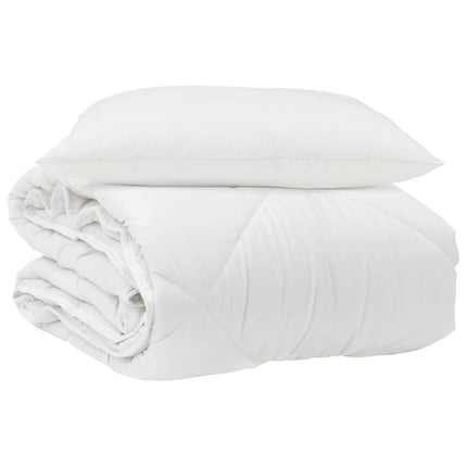 Året runt duvet med kudde 2 pcs Vit Mikrofiber