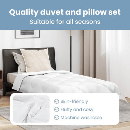 Året runt duvet med kudde 2 st Vit Mikrofiber