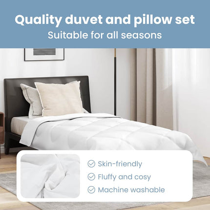 Året runt duvet med kudde 2 st Vit Mikrofiber