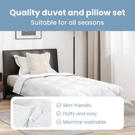 Året runt duvet med kudde 2 st Vit Mikrofiber