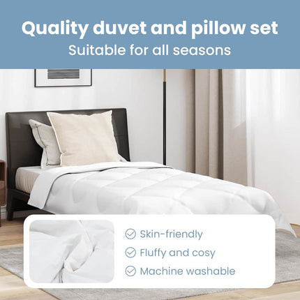 Året runt duvet med kudde 2 st Vit Mikrofiber