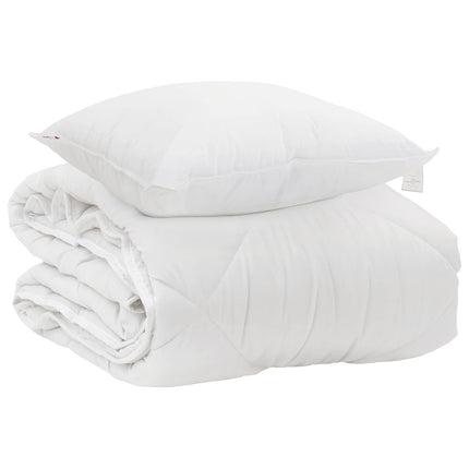 Året runt duvet med kudde 2 pcs Vit Mikrofiber
