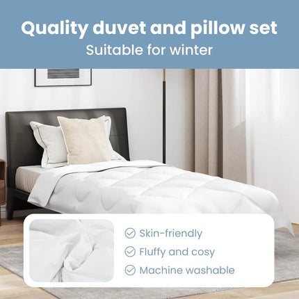Duntäcke med kudde 2 st Vit Mikrofiber