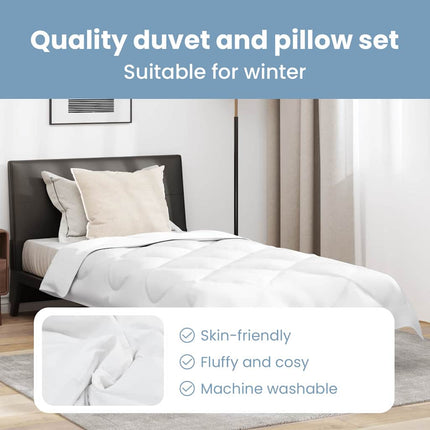 Duntäcke med kudde 2 st Vit Mikrofiber