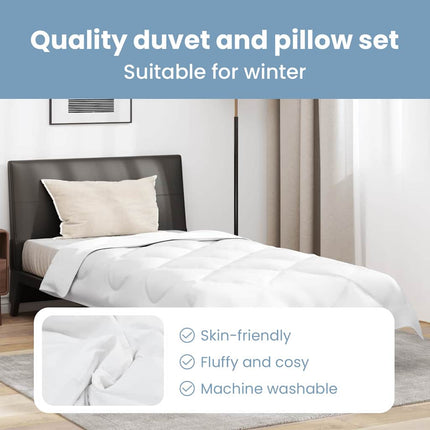 Duntäcke med kudde 2 st Vit Mikrofiber