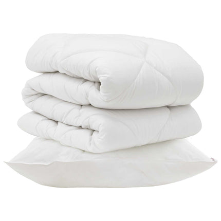 Duntäcke med kudde 2 pcs Vit Mikrofiber