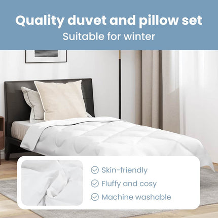 Duntäcke med kudde 2 st Vit Mikrofiber