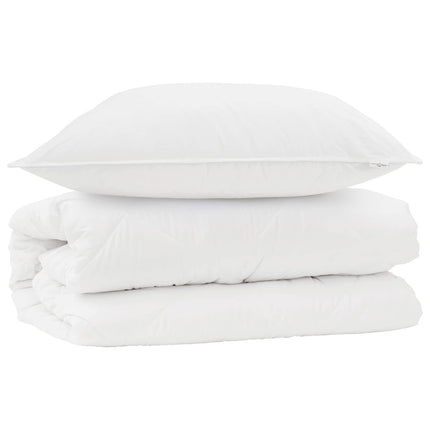 Täckeset med kudde 2 pcs Vit Mikrofiber