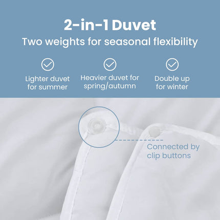 Täckeset med kudde 2 st Vit Mikrofiber