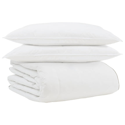 Vinter Täcke med kudde 3 pcs Vit Dunfjäder