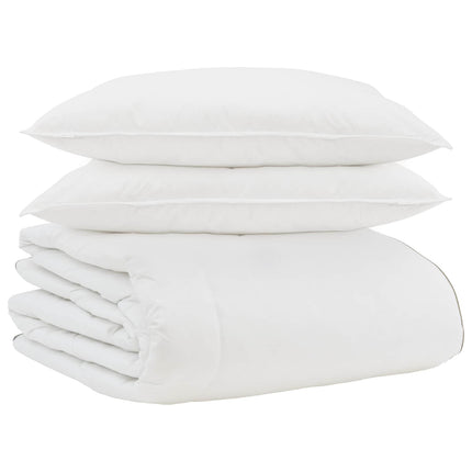 Vinter Täcke med kudde 3 pcs Vit Dunfjäder