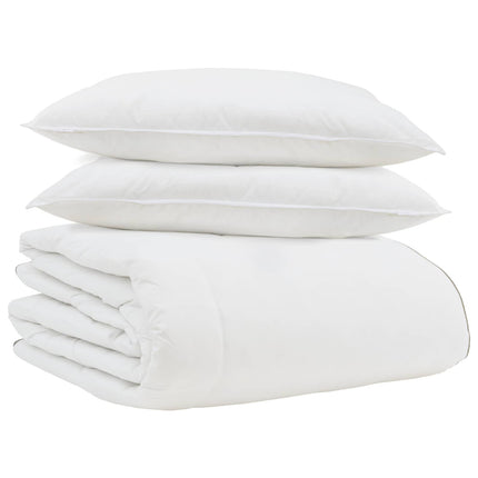 Vinter Täcke med kudde 3 pcs Vit Dunfjäder