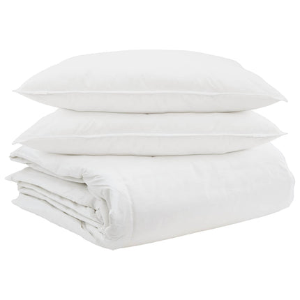 Täckeset med kudde 3 pcs Vit Dunfjäder